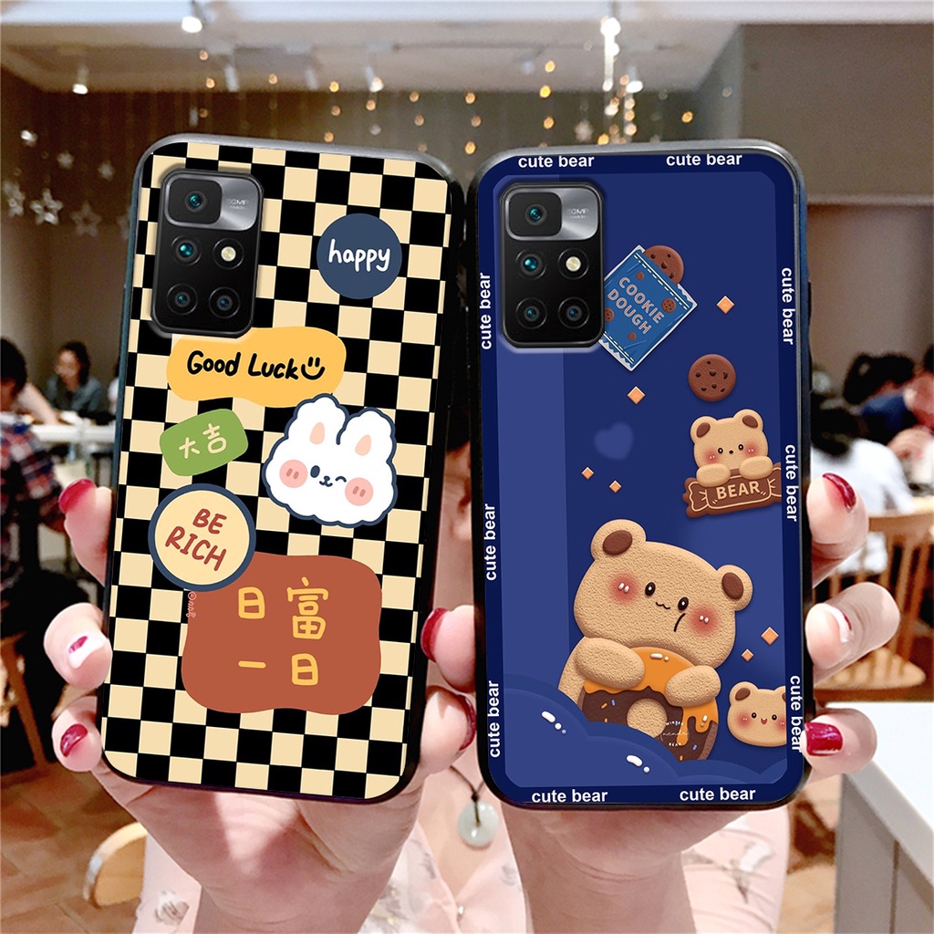 Ốp lưng Xiaomi REDMI 10 in hình 3D GẤU cute be@r, soda, happy day cực hot ,thời thượng