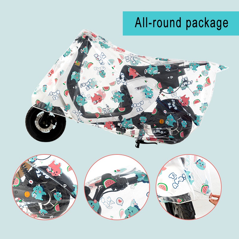Vỏ bọc xe máy Động cơ Mưa bụi Thiết kế trong suốt PEVA chống thấm Chất liệu bảo vệ môi trường Che phủ Trong nhà Ngoài trời M L