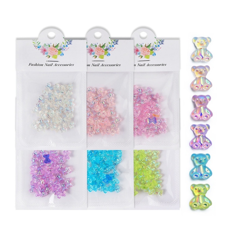 Hạt Nhựa Resin Hình Gấu Gummy Trang Trí Móng Tay DIY Charms