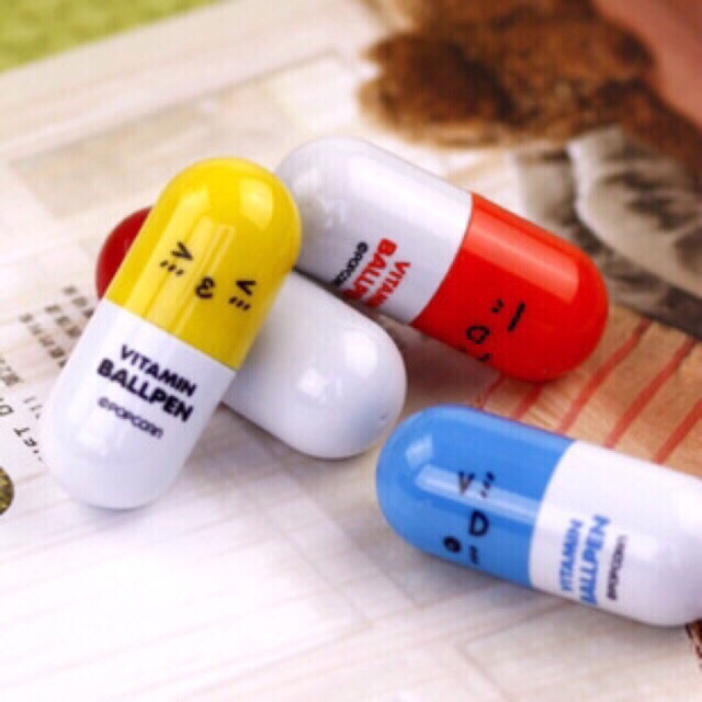 Bút bi mực xanh hình viên thuốc