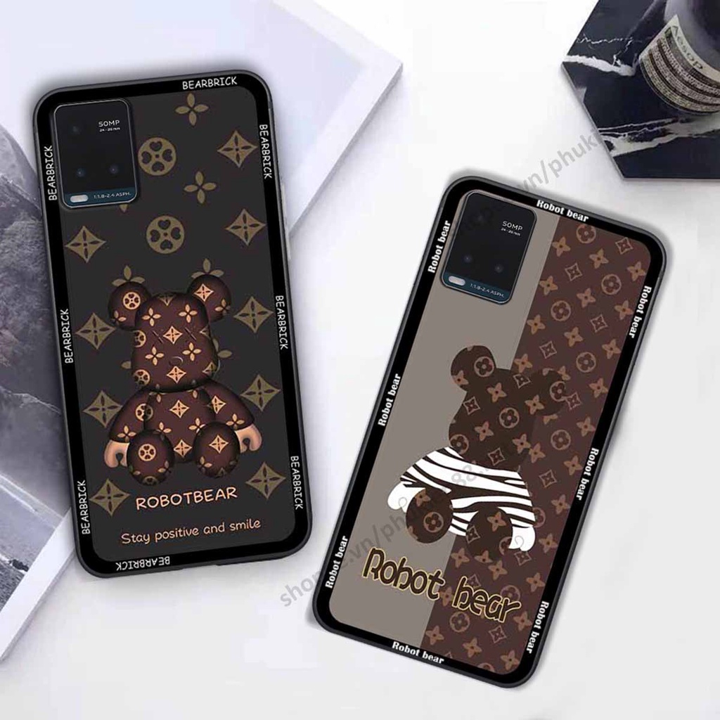 Ốp Vivo Y21s / Y33s bear, k@ws thương hiệu phong cách ốp lưng thời trang cao cấp