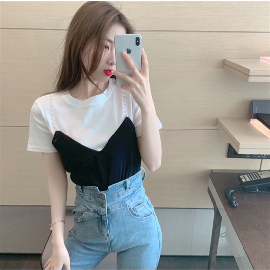 Áo Thun Tay Ngắn Cổ Tròn Dáng Ôm Thời Trang Mùa Hè Dễ Phối Đồ Cho Nữ
