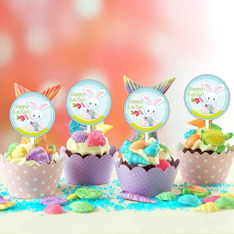 Set 10 Que Cắm Trang Trí Bánh Hình Thỏ Xinh Xắn