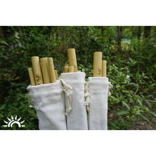 Túi Canvas đựng ống hút tre