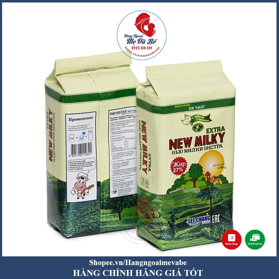 SỮA BÉO NGA NEW EXTRA MILKY BỊCH 1KG [Date mới 2023]