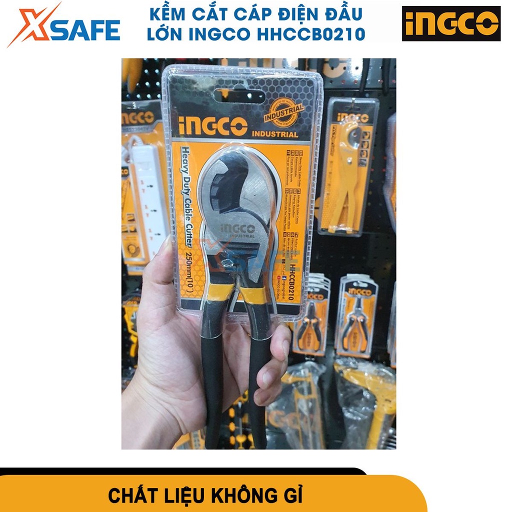 Kìm cắt cáp điện đầu lớn INGCO HHCCB0210 kềm 10 inch/250mm cắt cáp đồng, dây thép, dây kẽm...