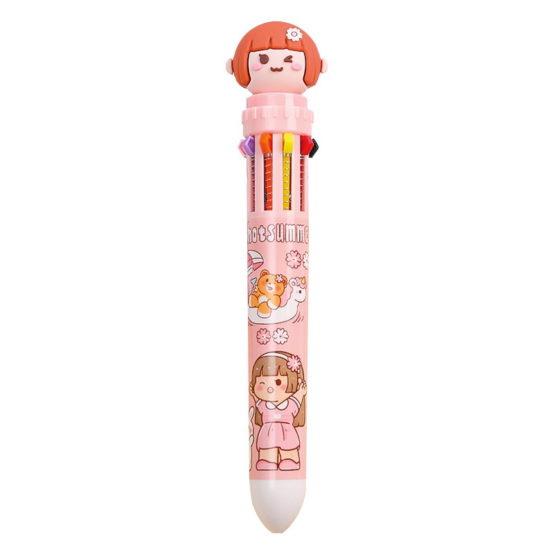 Bút Bi 10 Màu Sắc Đa Năng Ngòi 0.5 Inch