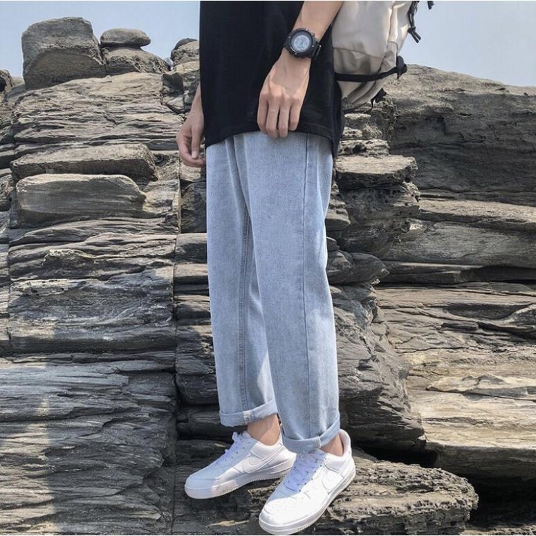 Quần jean baggy nam vải bò ống suông rộng mã TR01 style hàn quốc