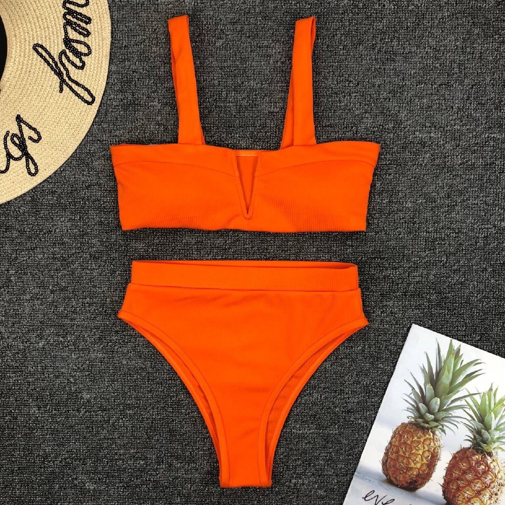 Bộ đồ bơi hai mảnh có đệm nâng ngực màu kẹo chất lượng polyester dành cho bạn nữ | BigBuy360 - bigbuy360.vn