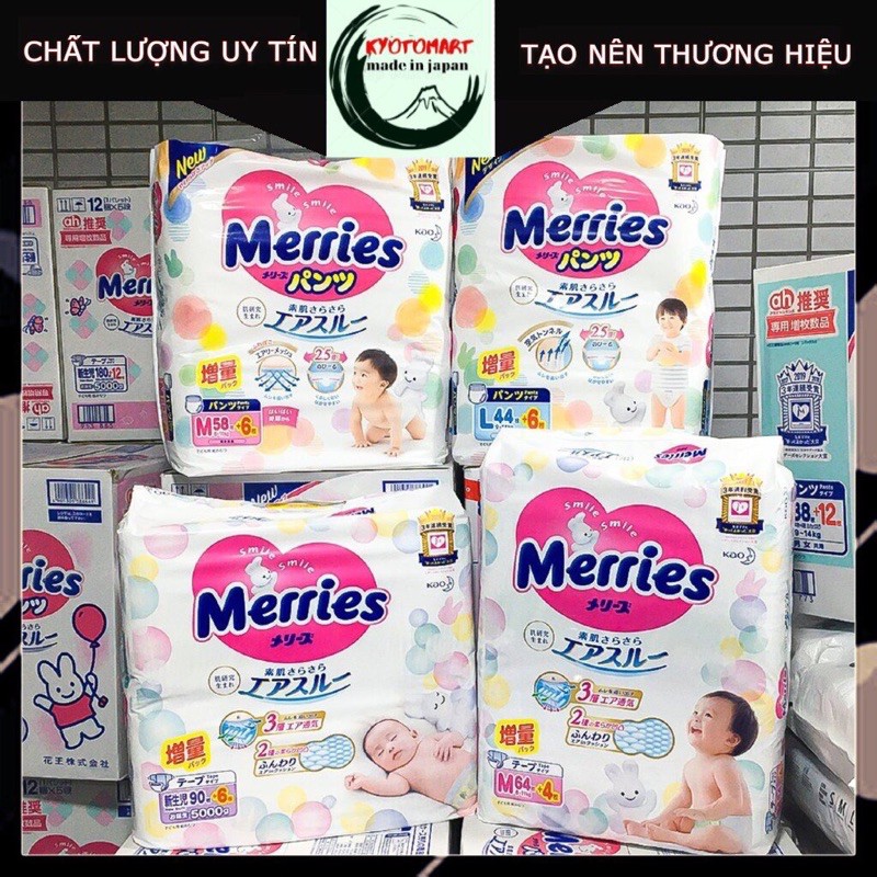 BỈM/TÃ MERRIES QUẦN/DÁN NỘI ĐỊA NHẬT S88/M64/M68/L50/L58/XL44/XXL28/NB96