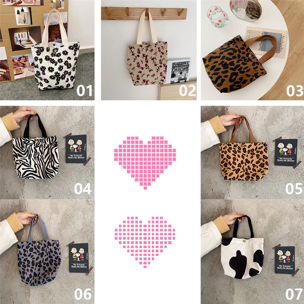 Túi vải nhung kẻ kiểu vuông nhiều mẫu họa tiết tùy chọn thời trang cho nữ