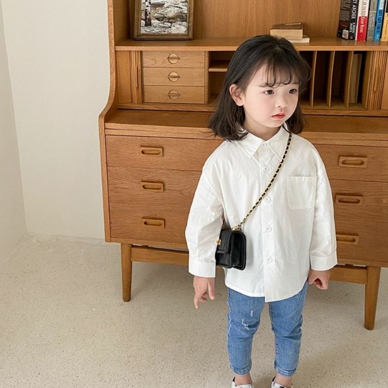 Áo sơ mi trắng cho bé trai bé gái