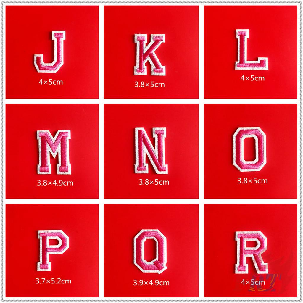 1 Miếng vá quần áo hình chữ cái tiếng anh màu hồng