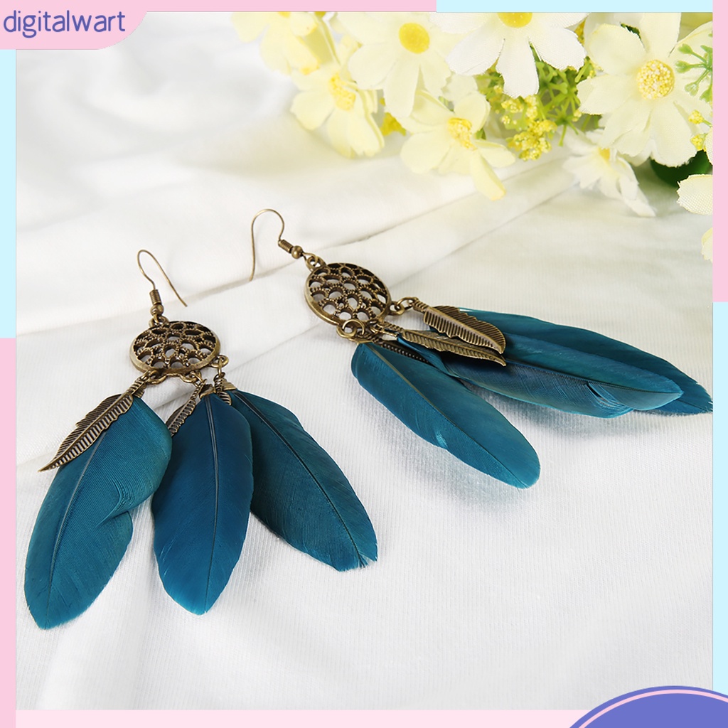 Khuyên tai lông vũ phong cách Bohemian cổ điển thanh lịch dành cho nữ