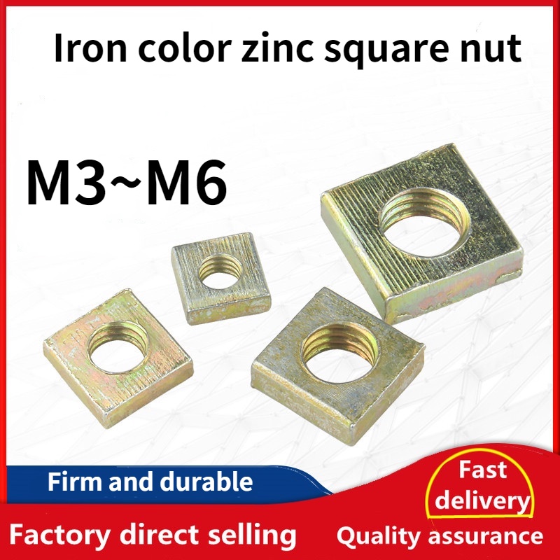 Đai Ốc Vuông 4 Đai Ốc Bằng Kẽm Mạ Màu m3m4m5m6