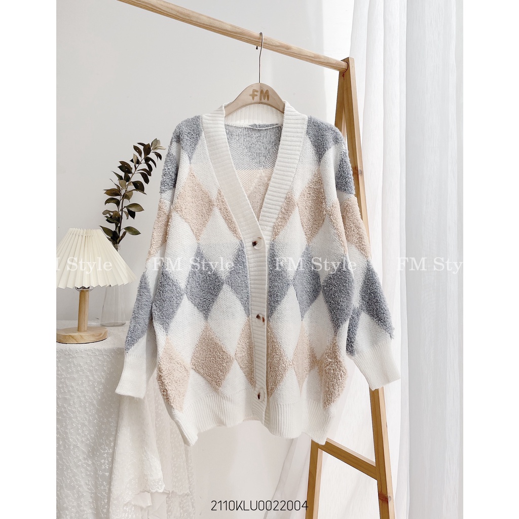 Áo khoác cardigan nữ FM Style chất len dày dặn hoạ tiết quả trám thời trang thu đông hàn quốc 211020085 | BigBuy360 - bigbuy360.vn