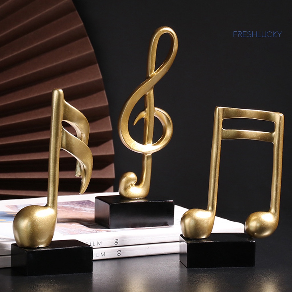 Set 3 mô hình nốt nhạc màu vàng dùng để trang trí phòng khách độc đáo