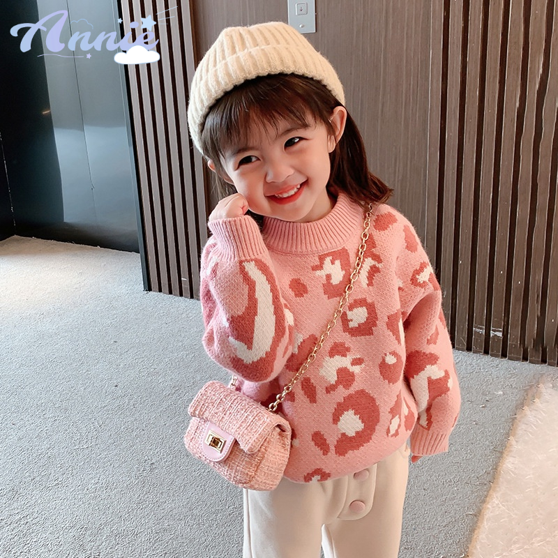 Annie Áo Sweater Dệt Kim Phong Cách Thu Đông Mới Cho Bé Gái
