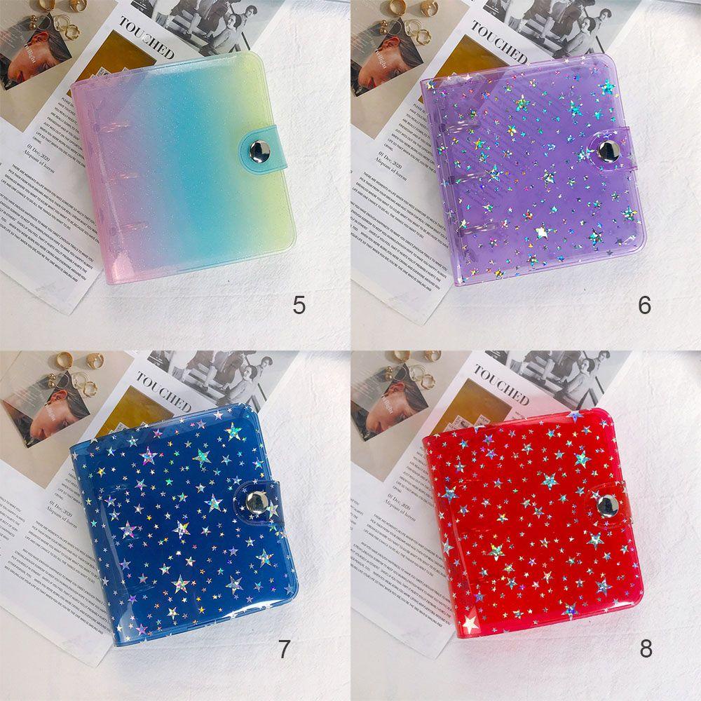 LEILY Transparent Kpop Photocard Holder Book Portable Photo Card Mini Photo Album Picture Storage Photocard Sleeves 1/2/3 inch DIY Craft Cards Organizer 3 Ring Binder Photocard Collect