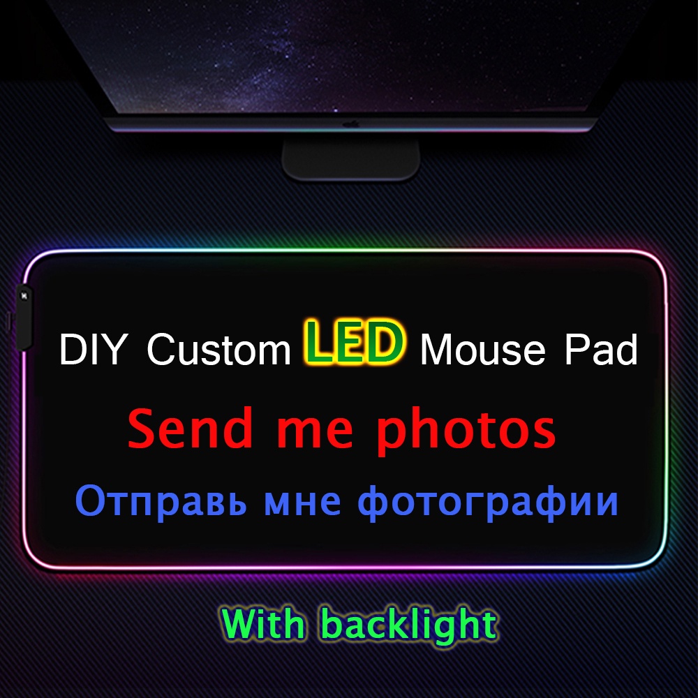 Tấm Lót Chuột Và Bàn Phím Có Đèn LED Nền In Hình Anime Demon Slayer 90x40cm