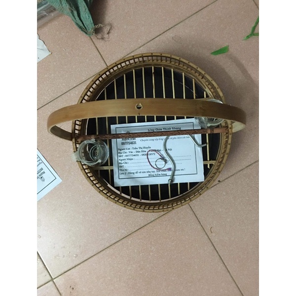 Lồng chim chào mào, chích choè trần kèm xích chân