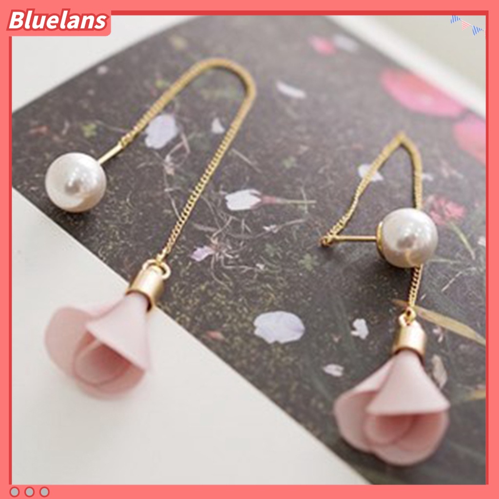 1 đôi bông tai tua rua đính ngọc trai giả