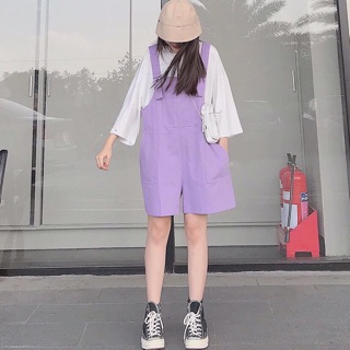 Quần yếm sooc kaki form thụng Unisex