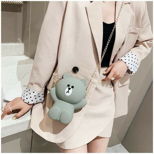 [ĐỦ MÀU] ♥️Túi Gấu Silicon Siêu Dễ Thương Kèm 2 Dây♥️ | BigBuy360 - bigbuy360.vn