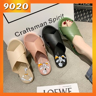 9020store hè nữ phiên bản Hàn Quốc thời trang hoang dã mang dép lê hoạt hình phẳng