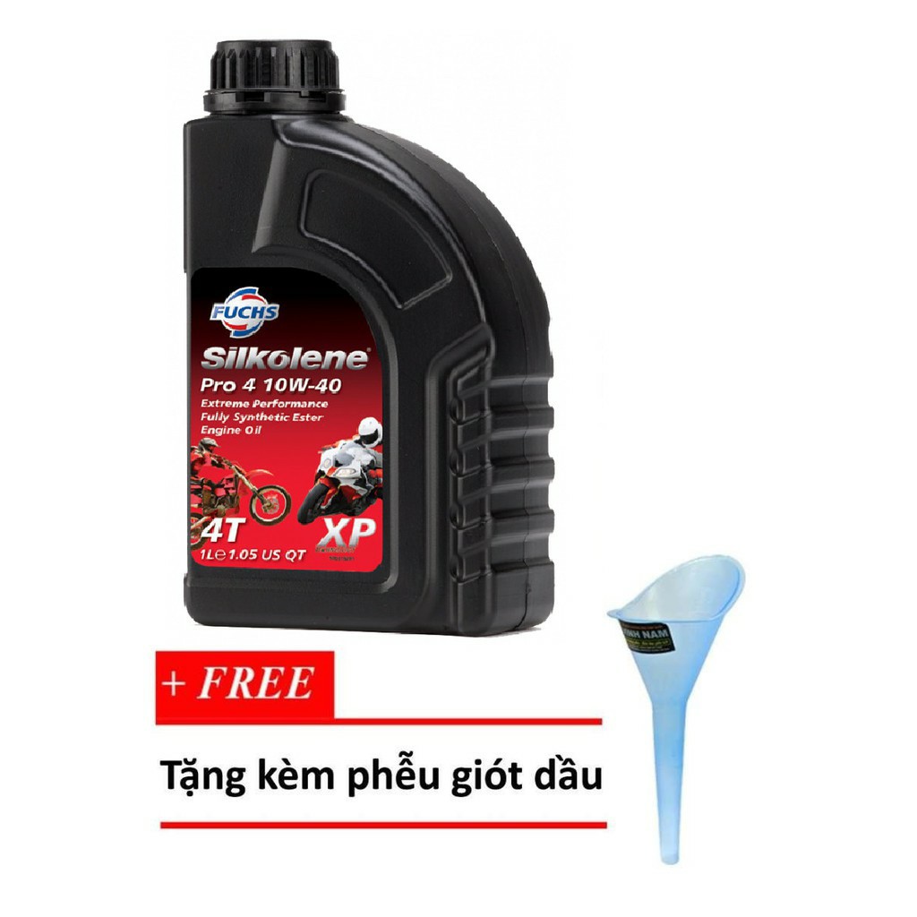 (Tặng phễu) Nhớt Fuchs Silkolene Pro 4 10W40 XP dành cho xe số cao cấp