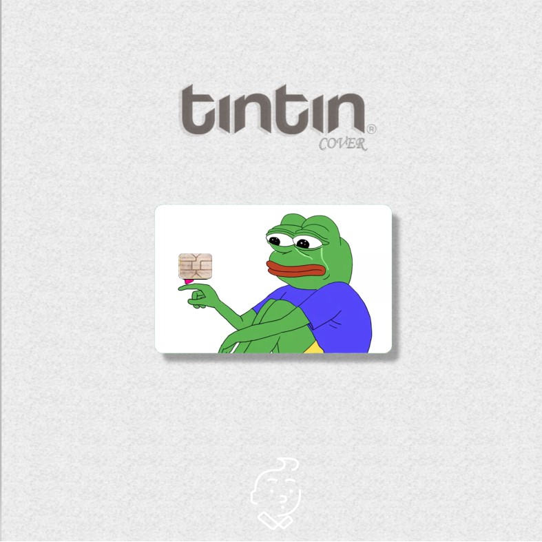 🐸PEPE THE FROG-Tem Dán Thẻ ATMSticker TinTin Trang Trí Thẻ Chống Xước, Nước