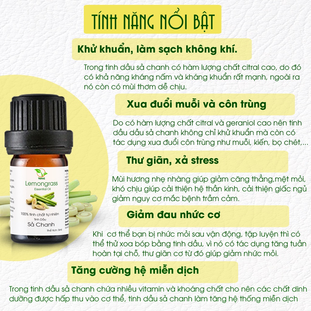 Bộ 3 Chai Tinh Dầu Nguyên Chất TAMAS 5ml Hương Sả Chanh, Quế, Bạc Hà, Cam,...Tinh Dầu Thơm Phòng, Thư Giãn, Đuổi Muỗi