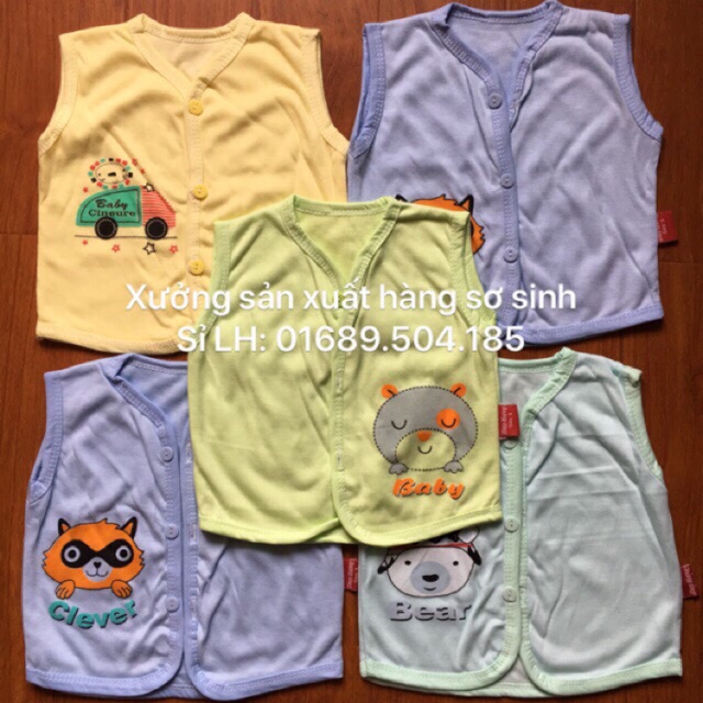 Áo gilê cotton 2 lớp, áo gilê mỏng cho bé