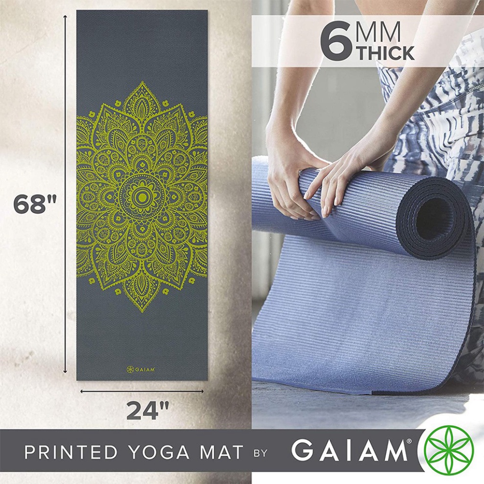 Thảm Tập Yoga LYPRO PVC Loại 1 Hoa Văn Đẹp ❤️️ TẶNG TÚI ĐỰNG CAO CẤP ❤️️  Dày 6mm Hàng VNXK Siêu Dày, Siêu Êm, Siêu Đẹp