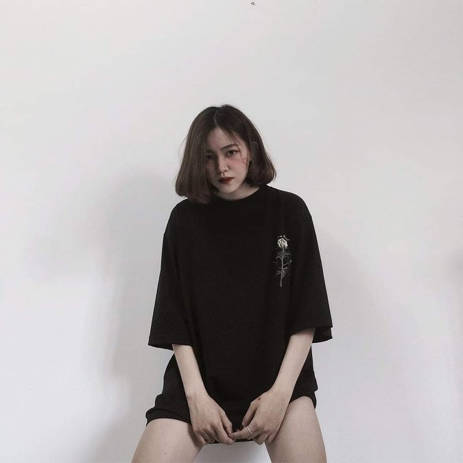 Áo Thun Unisex Tay Lỡ HOA HỒNG TEE OVERSIZE