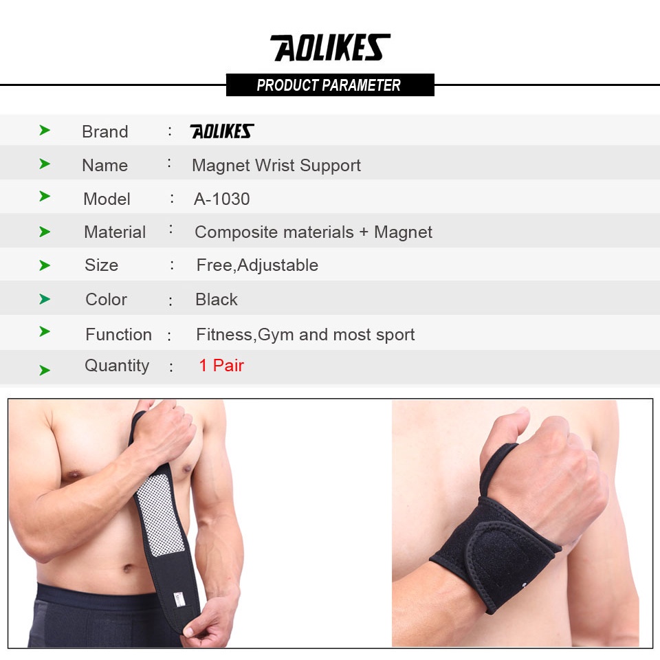 Aolikes 1 Cặp Đai Quấn Bảo Vệ Cổ Tay Chống Lạnh Chuyên Nghiệp Sự Bảo Vệ