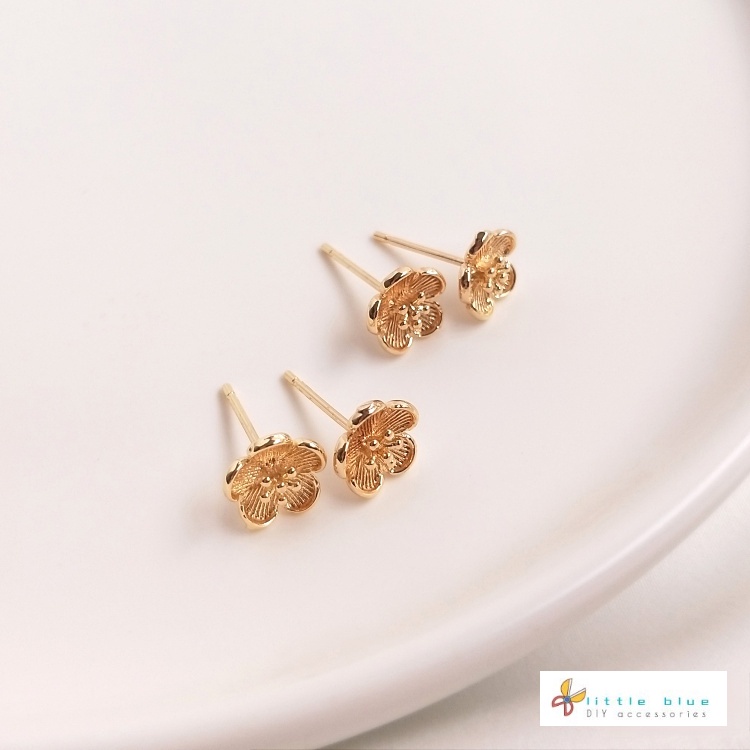 Bông Tai Hình Bông Hoa 14K Màu Sắc Xinh Xắn Chống Dị Ứng Cho Nữ