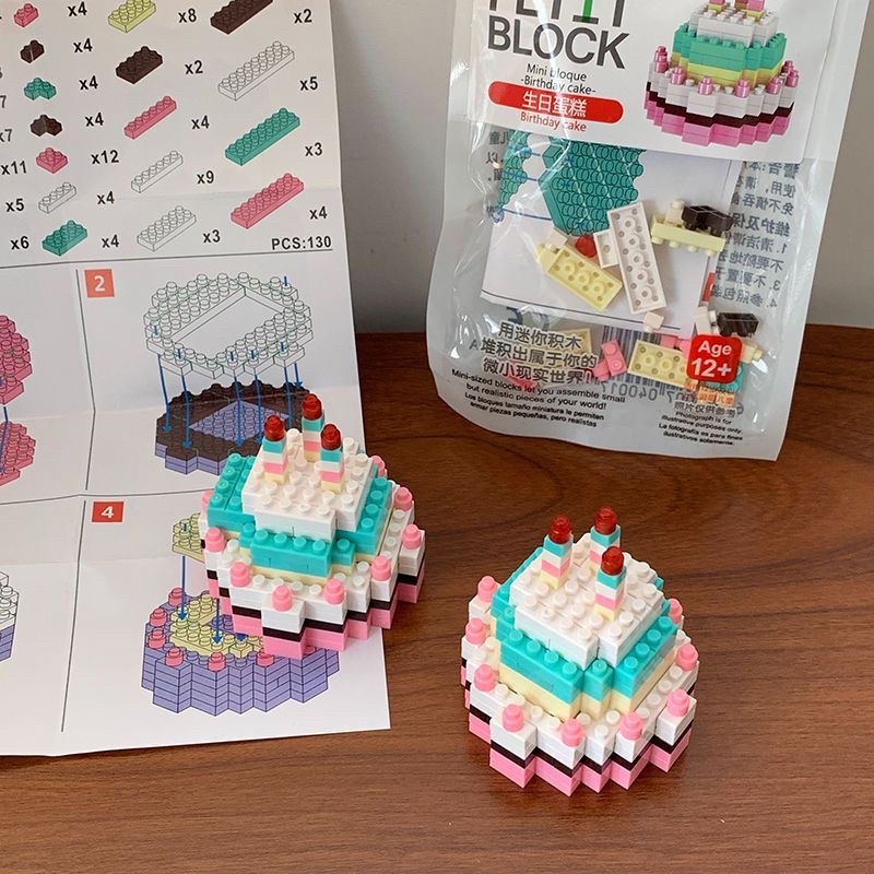 Đồ chơi lắp ráp Legogi BÁNH SINH NHẬT MINI  mô hình lắp ghép quà tặng sinh nhật