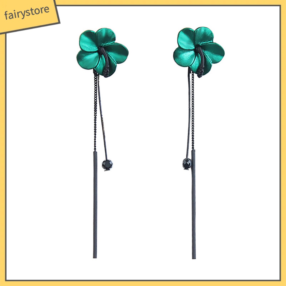 Khuyên Tai Dài Đính Hoa Phong Cách Hàn Quốc Thanh Lịch Dành Cho Nữ