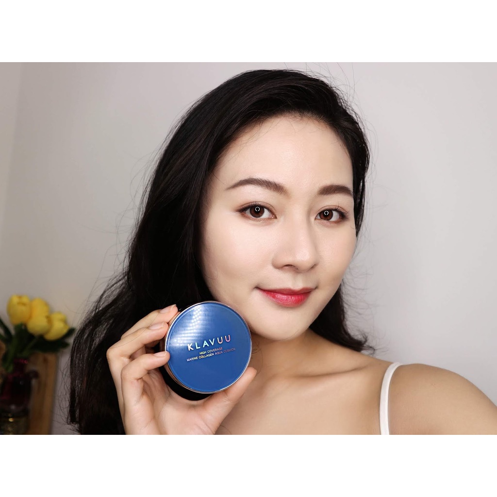 Phấn nước Klavuu Cushion Pearlsation Hight Coverage - Màu Xanh 12g