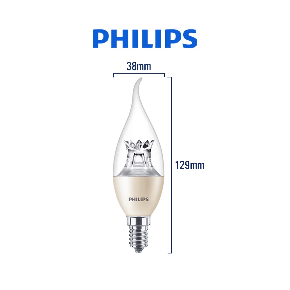 Bóng đèn Philips LED nến Master DT 2.8W E14 BA38 CL