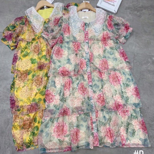 Váy Nữ Suông Hoạ Tiết Hoa Nổi , Đầm Nữ Maxi Cổ Thuê 2 Màu ( Có kèm ảnh và video thật )