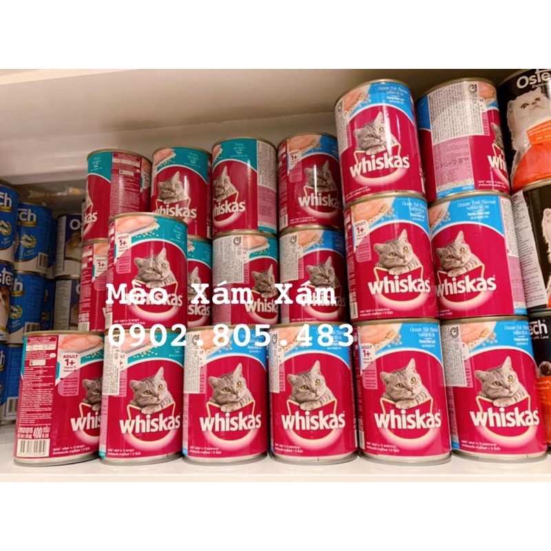PATE whiskas lon 400g mèo lớn vị cá biển và cá ngừ