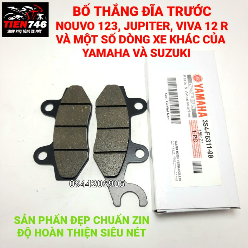 Má phanh, bố thắng đĩa trước Nouvo 123, Jupiter, Exciter 135, Hayate, Viva 12R, và một số dòng xe khác