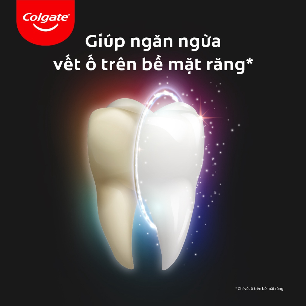 01 Nước súc miệng Colgate trắng răng Optic White than hoạt tính bạc hà the mát 500ml/chai