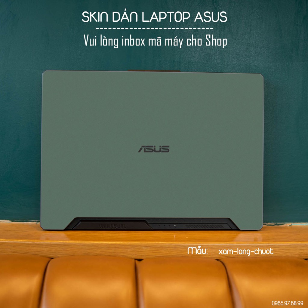 Skin dán Laptop Asus in màu xám lông chuột (inbox mã máy cho Shop)