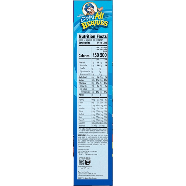 Cereal  Cap'n Crunch's Sweetened Corn & Oat Cereal Oops All Berries 480gr