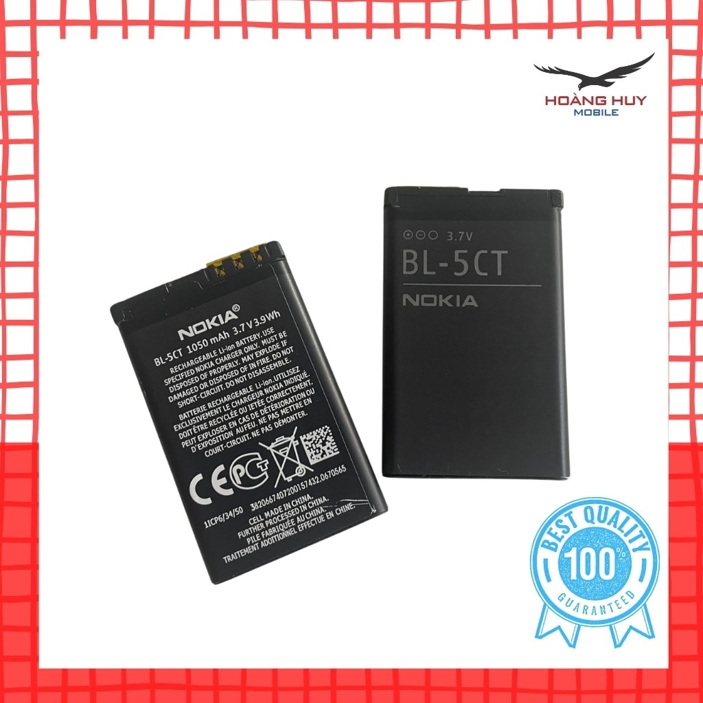 Pin Nokia BL-5CT Dung Lượng 1050 Pin BL-5CT Dành Cho Dòng Máy C5 / C6-01 / C3-01 / 6303 / 6303i / 6730 Bảo Hành 6 Tháng