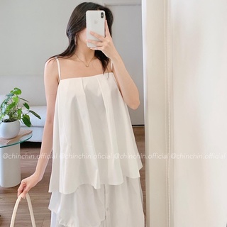 Áo hai dây xoè xếp li
