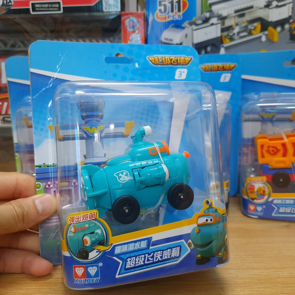 Super wings mô hình tàu ngầm Willy mini đồ chơi trẻ em đội bay siêu đẳng